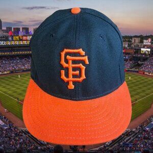 San Francisco Giants Black New Era 59Fifty Cool Base Fitted Size 7 1/2 Hat Cap
